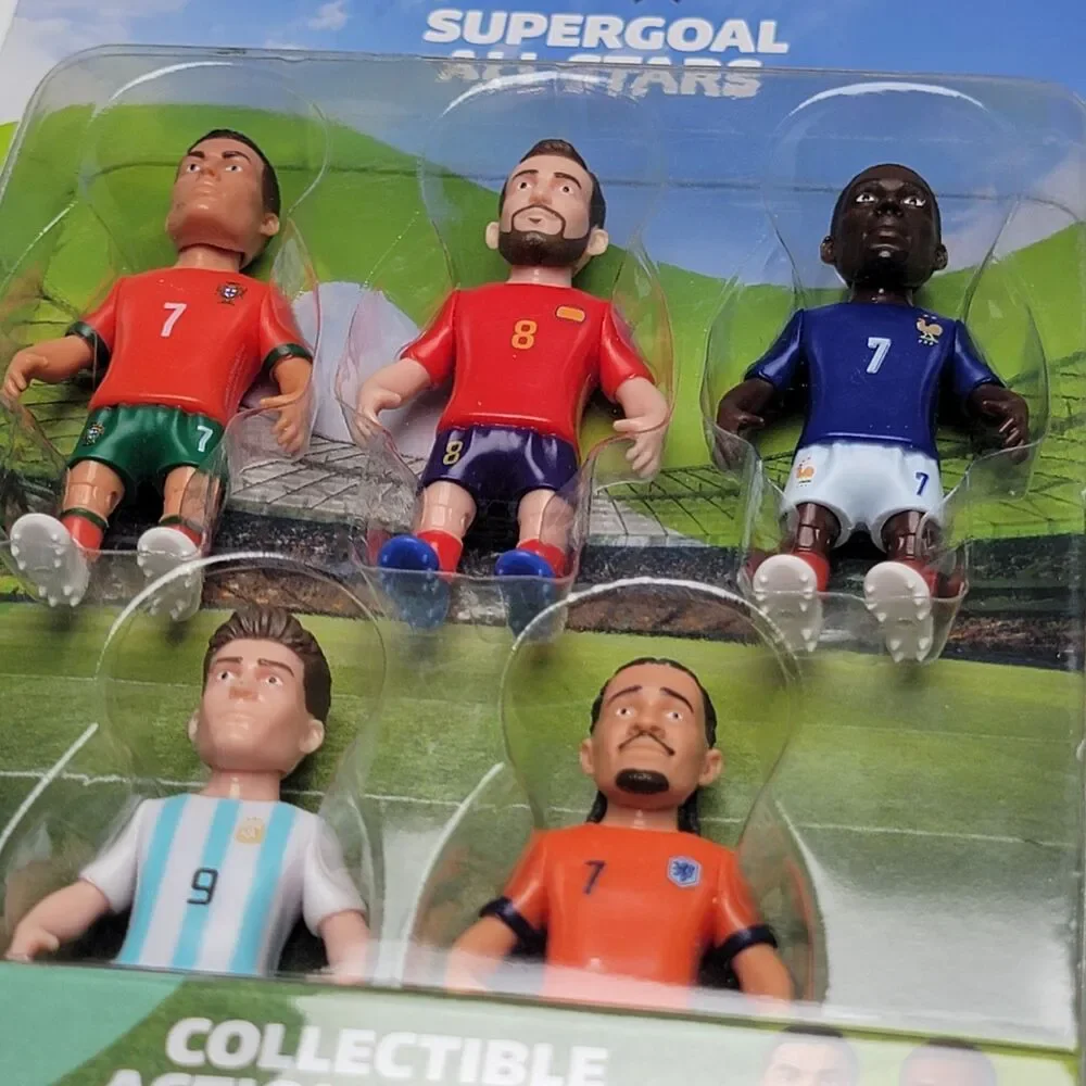 Supergoal All Stars Collectible Soccer Action Figures 5-Pack NEW Ronaldo Alvarez
